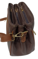 Bolsa Couro Lastucci ref. 2268 Marrom/Caramelo - Imagem 3