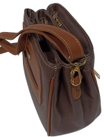 Bolsa Couro Lastucci ref. 2268 Marrom/Caramelo - Imagem 4