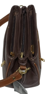 Bolsa Couro Lastucci ref. 2268 Marrom/Caramelo - Imagem 5